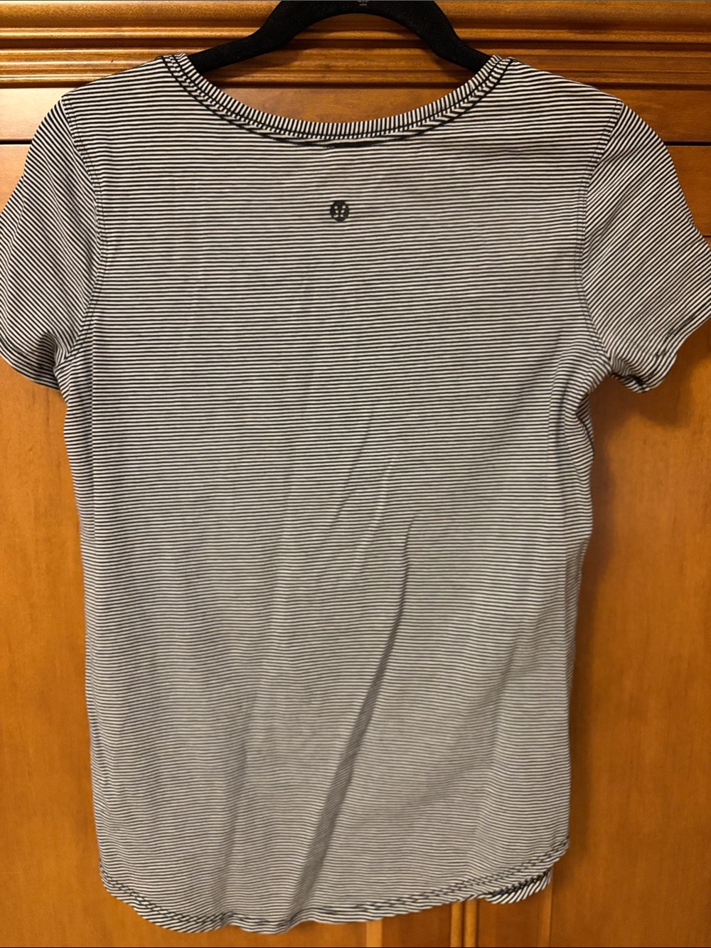 lululemon athletica Black and White Striped Short Sleeve Tee